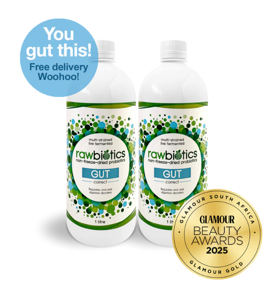Individual Gut Restore Program (60 Days) : Rawbiotics GUT 1000ml x 2, Shot Glass & Usage Card